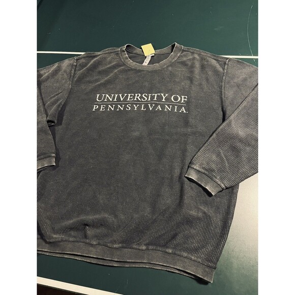 University Of Pennsylvania Penn Pullover Crew Distressed Sweatshirt MEDIUM Ivy - Picture 3 of 6